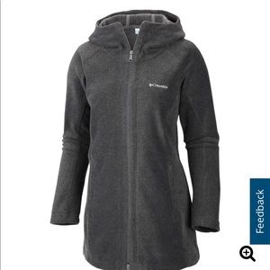 Columbia long hooded fleece large charcoal gray